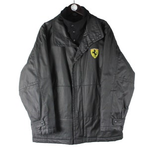 vintage FERRARI Michael Schumacher Jacket Size M black small logo authentic race team zip rare retro 90s logo F1 Formula 1 racing wear