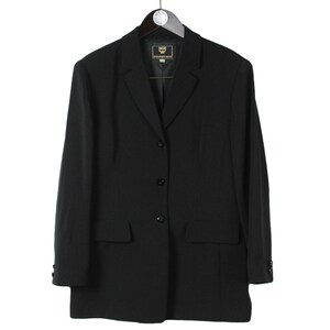 vintage MCM Essential authentische Blazer Jacke schwarz Langarm Retro Style Gr. 44 90er 80er Jahre Luxus-Outfit Mantel zum Knöpfen klassische, formelle Garderobe