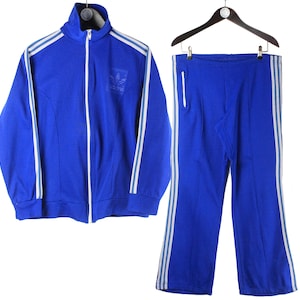 vintage ADIDAS tracksuit Size S oversize retro authentic men&#39;s track suit blue 80&#39;s classic 3 stripes sport track jacket and pants athletic