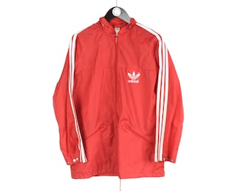 vintage ADIDAS ORIGINALS Retro light wear Jacket windbreaker authentic red 3 strips streetwear 80's retro light wear men's Size M sport