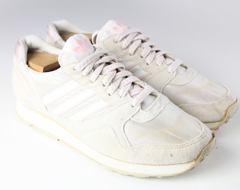 Vintage ADIDAS baskets femmes taille US 8 baskets authentiques rares chaussures de sport rétro des années 90 baskets classiques cravate blanche chaussures vêtements de sport