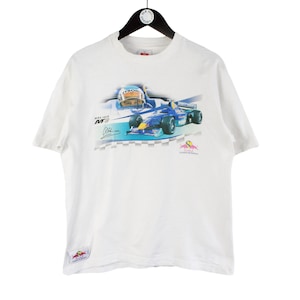vintage MIKA SALO Red Bull Formula 1 2000 T-Shirt Size M men&#39;s short sleeve top athletic 90&#39;s F1 retro big logo white tee race racing style