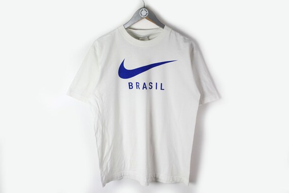 NIKE BRASIL Logo T-shirt White Cotton - Etsy