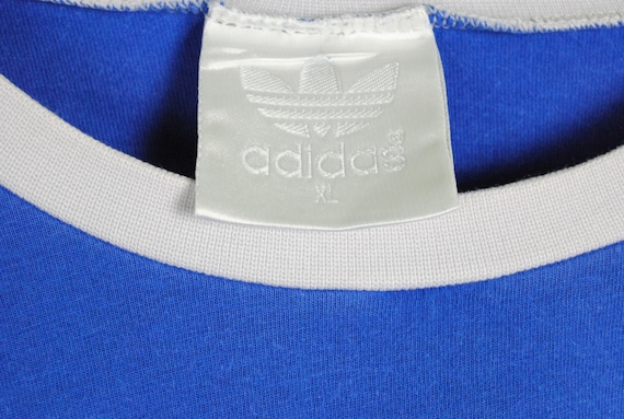 Vintage ADIDAS ORIGINALS Small Logo Basic T shirt Blue White Size