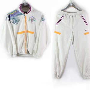 vintage LOTTO Pro Line Tracksuit men&#39;s Size XS/S authentic white nylon sport outfit 80&#39;s 90&#39;s rare retro hipster lightwear rave athletic