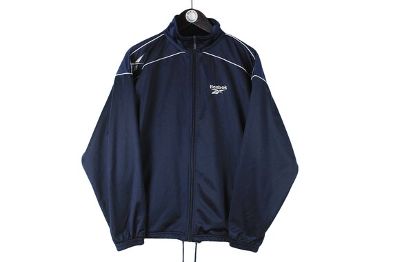 Vintage REEBOK Track Jacket Navy Blue 