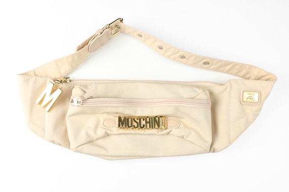 vintage MOSCHINO Waist Bag Fanny Pack big logo be… - image 1