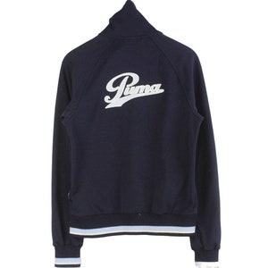 Vintage PUMA Trainingsjacke Größe Herren S authentische blau Retro 90er Jahre tragen Streetwear sportlich Windjacke klassisch Deutschland Sport-Stil