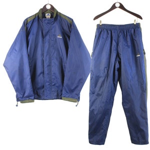 vintage ADIDAS tracksuit Size L/XL oversize retro sport rave style authentic rare men&#39;s 90&#39;s navy blue track jacket and pants suit