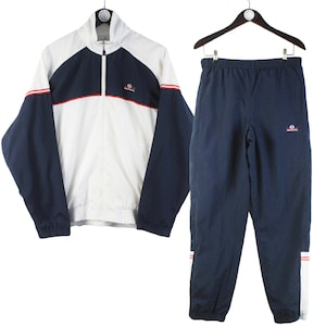 vintage SERGIO TACCHINI tracksuit jacket / pants Size S white blue authentic retro 00&#39;s suit streetwear sport athletic clothing