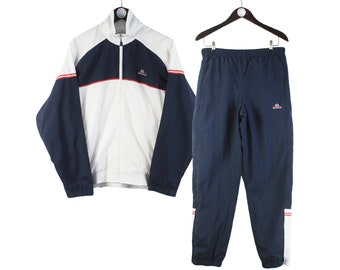 Vintage SERGIO TACCHINI trainingspak jas/broek maat S wit blauw