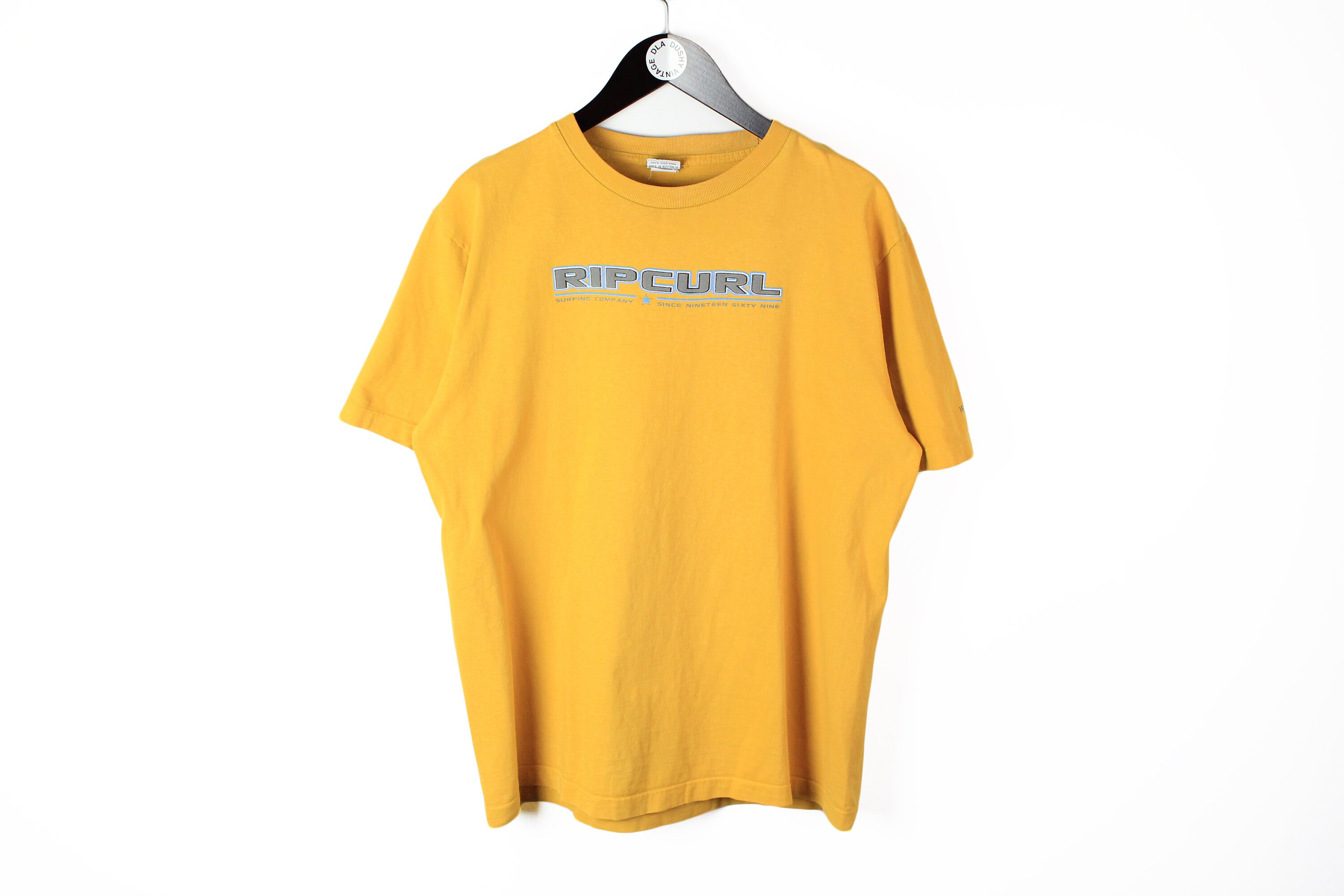 Buy Vintage RIP CURL T-shirt Big Logo Authentic Yellow