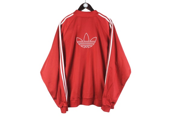 Vintage ADIDAS Track Jacket Bomber Size Men s XL XXL Authentic Red Big Logo Retro Sport Style 00s Windbreaker Streetwear Athletic Etsy Canada