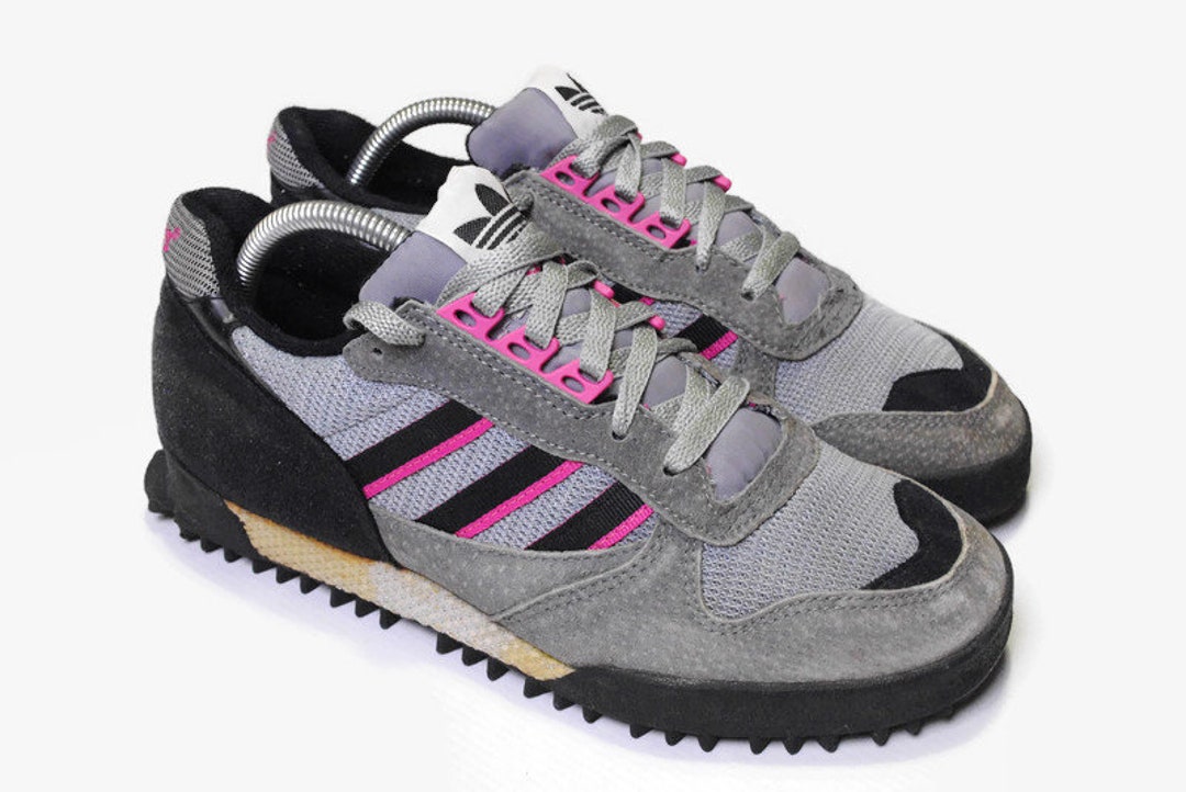 Ieder racket compenseren Vintage ADIDAS MARATHON Authentic Gray Pink Sneakers Size - Etsy