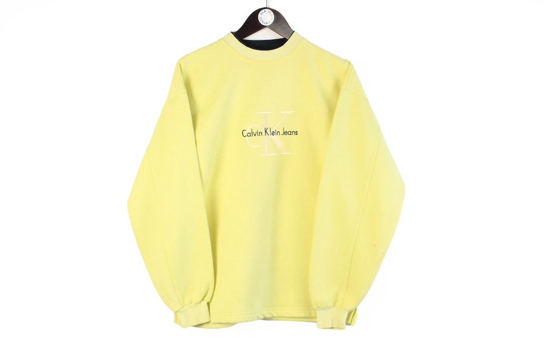 Calvin klein sweatshirt clearance yellow