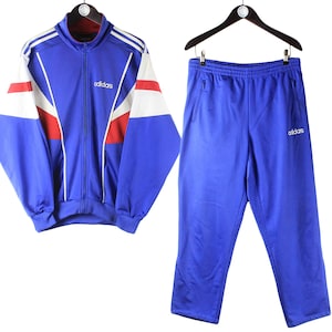 vintage ADIDAS tracksuit blue Size S retro sport clothing rave 90&#39;s authentic rare men&#39;s athletic suit jacket and sport pants sportswear