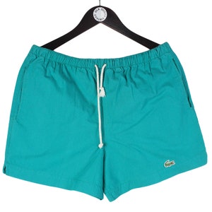vintage LACOSTE Shorts Size XL men&#39;s basic clothing athletic retro outfit authentic 90&#39;s classic style summer above the knee green cotton