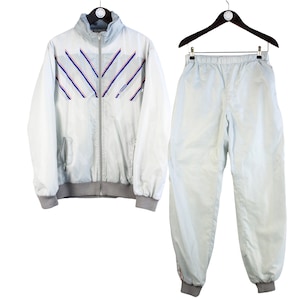 vintage NISSAN tracksuit retro sport 90&#39;s Japan brand athletic suit authentic men&#39;s gray small logo Jacket Pants classic windbreaker Size M