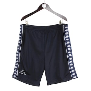 vintage KAPPA track shorts Size 2XL blue authentic 90s sport full strip big logo track shorts polyester retro athletic rave Football style