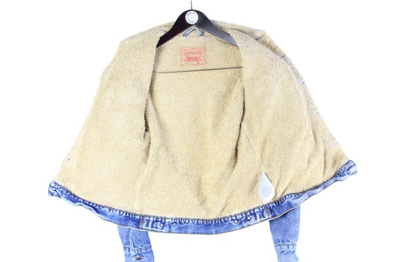 vintage LEVIS sherpa denim jacket Size S/M men's … - image 5