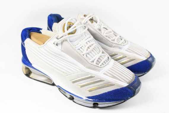 Buy Vintage ADIDAS Sneakers Authentic Retro Athletic Shoes 90s Sport Running  Wear Trainers White Blue Streetwear 3 Stripes Men's Size US 8 Online in  India - Etsy