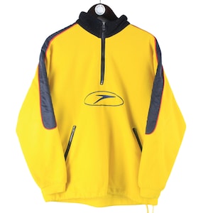 vintage SPEEDO Fleece 1/4 Zip Sweater Size S men's authentic oversize 90's retro ski yellow Sweatshirt sport style jumper streetwear outdoor