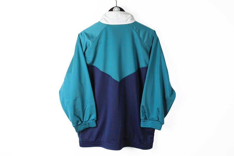 vintage ELLESSE Track Jacket women/'s Size L authentic green blue retro rave 90/'s polyester classic sport windbreaker streetwear clothing