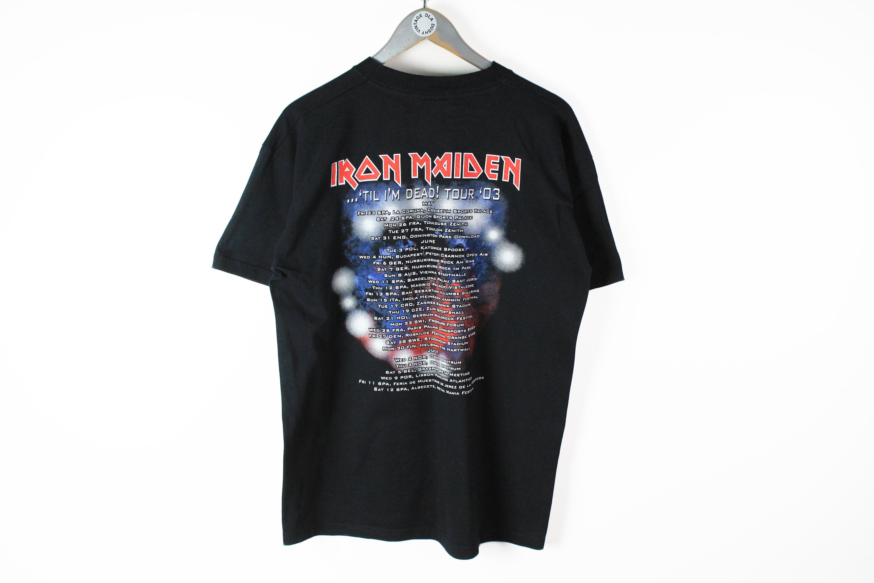 Vintage IRON MAIDEN Men's T Shirt Cotton Tee Black Size L