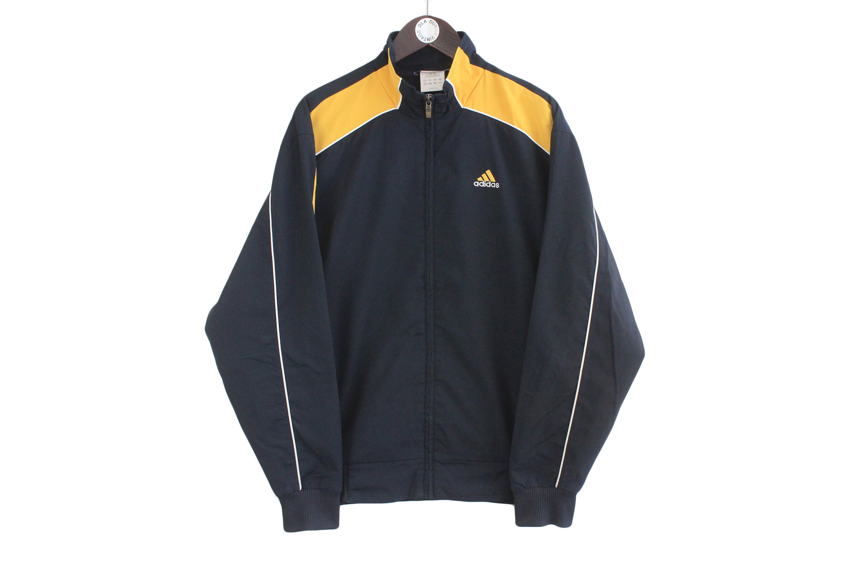 Vintage ADIDAS Track Jacket Size L Men's Full Zip Navy Blue