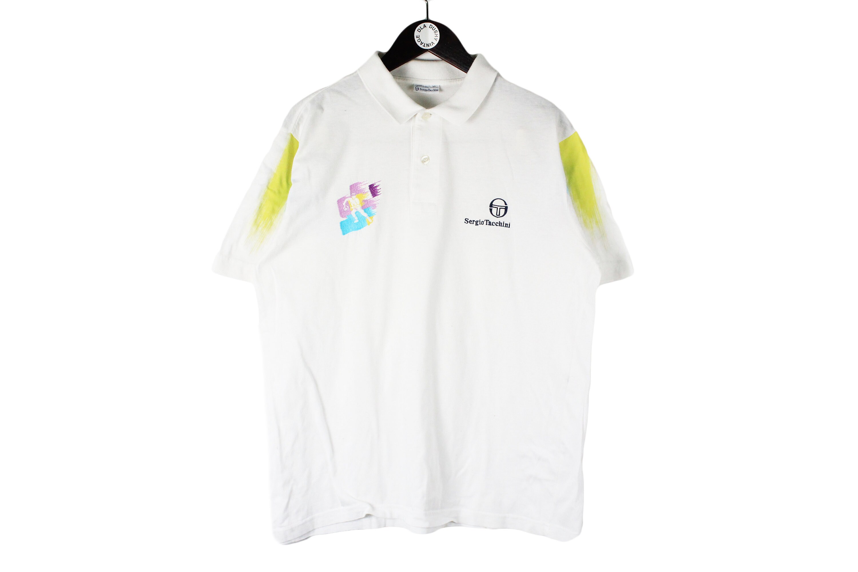 ヴィンテージ SERGIO TACCHINI ポロTシャツ テニス ホワイト サイズ XL