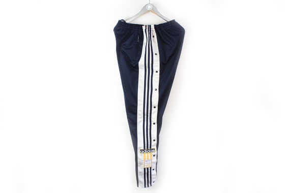 vintage ADIDAS men's Track button Pants blue yello
