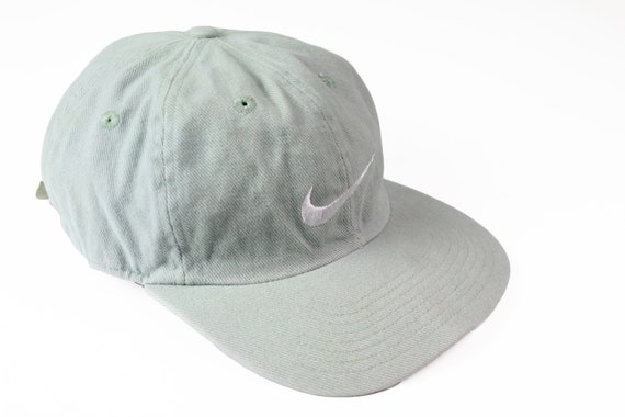 vintage NIKE hat swoosh big logo cap mint blue one