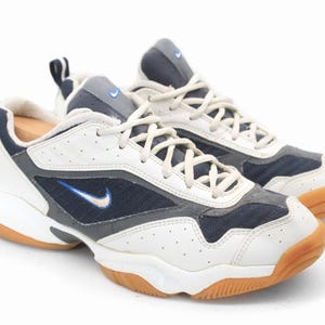 vintage NIKE Sneakers men&#39;s US 8.5 rare authentic athletic shoes white blue retro sport 90&#39;s 00&#39;s streetwear swoosh logo trainers style