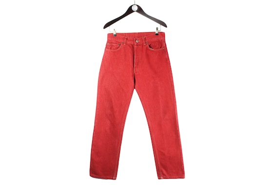 vintage LEVIS 501 JEANS authentic red Jean Pants … - image 1