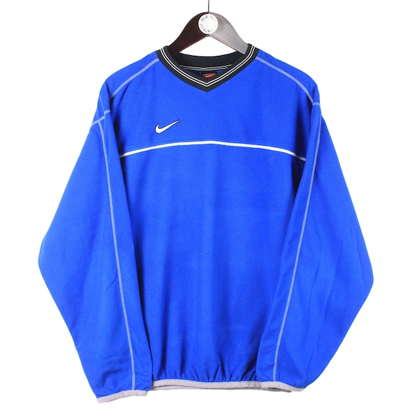 vintage NIKE FLEECE sudadera hombre Tamaño S jersey sudor 90's estilo deportivo retro invierno ropa de calle al aire libre pequeño logotipo swoosh jersey cálido