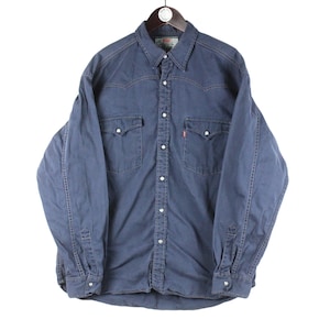vintage LEVI&#39;S denim shirt Size XL jean blouse 90&#39;s USA classic style retro western Levis retro work wear men&#39;s streetwear snap buttons
