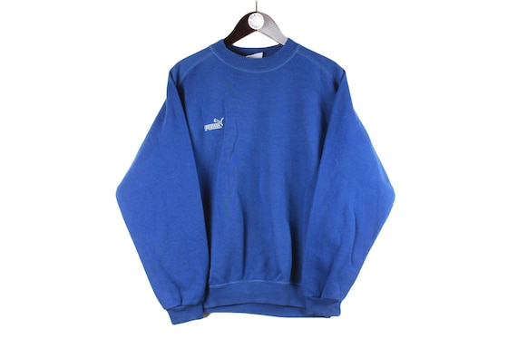 Vintage PUMA Sweatshirt Authentic Blue Size S Athletic Outfit