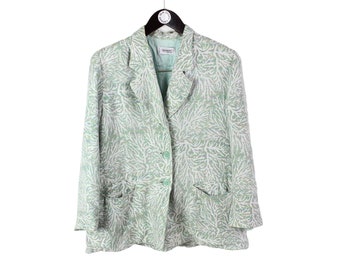 vintage MISSONI DONNA authentic Blazer Jacket long sleeve retro style Size L 90s 80s luxury outfit button up Sport green pattern carpet wear