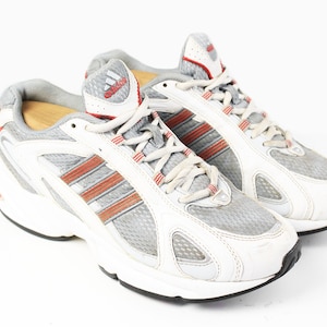 baskets ADIDAS vintage taille femmes US 6,5 rares chaussures de sport rétro des années 90 baskets classiques authentiques blanc gris rare chaussures de style décontracté