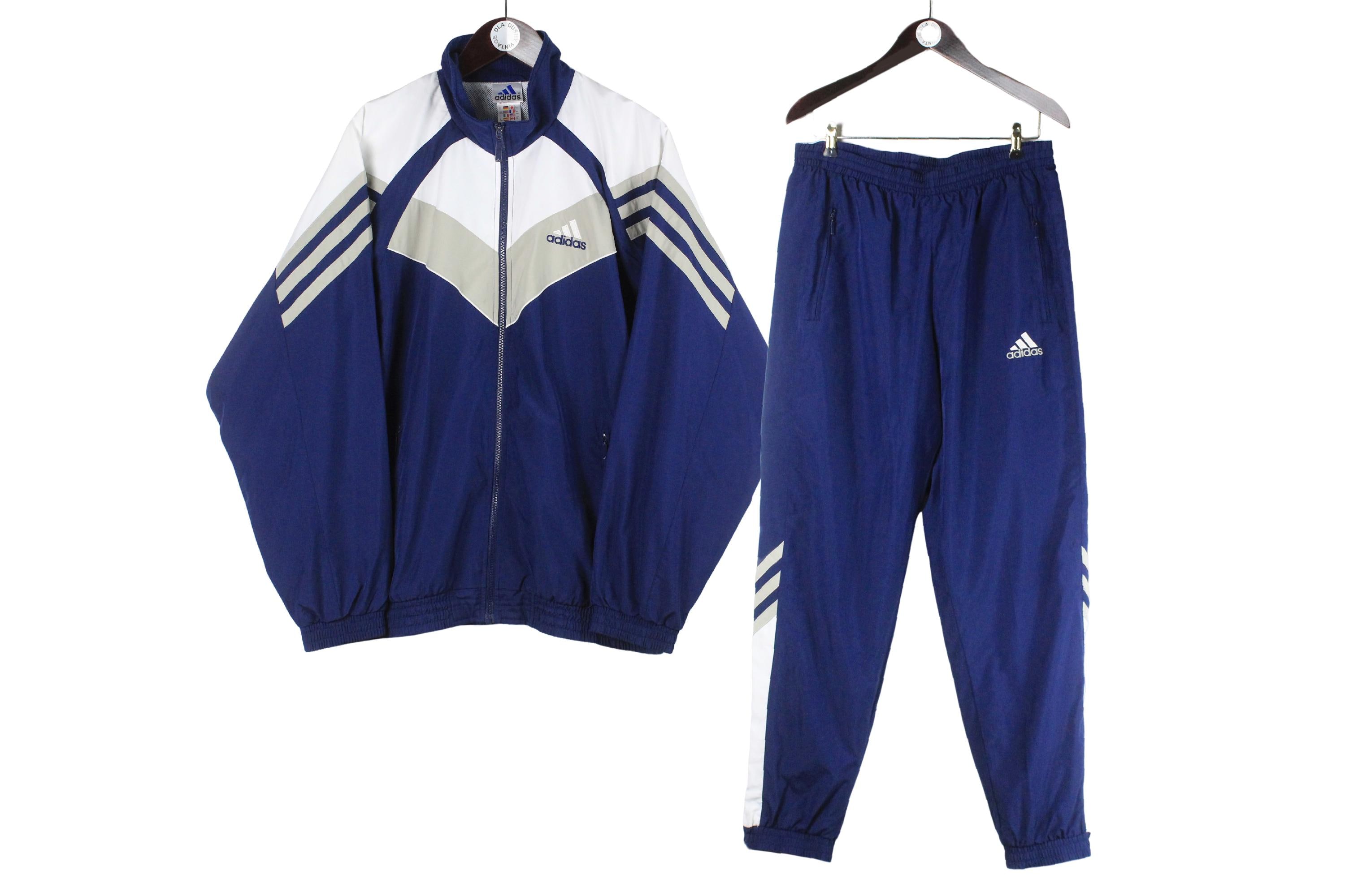 トップス old adidas 90s track suits Vintage Adidas Tracksuit Jacket and Pants 90s Track Top