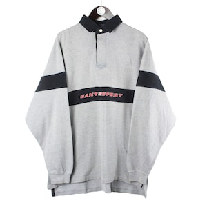 vintage GANT USA Rugby Shirt gray collared long sleeve jumper Size XL men&#39;s hip hop style cotton polo t-shirt casual tee big logo