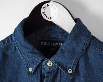POLO SPORT デニムシャツ Vintage POLO SPORT by Ralph Lauren Shirt Blue Denim Jean