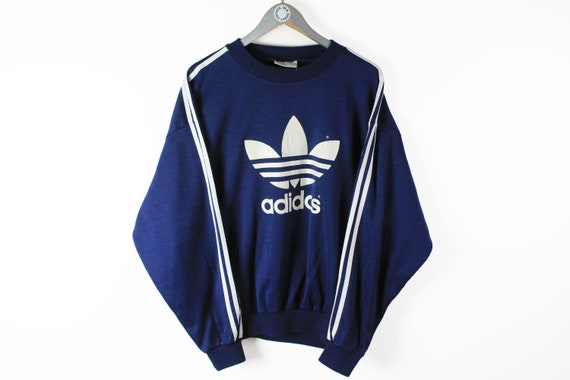 Vintage ADIDAS Sweatshirt Oversized Men's Long Sleeve 90s Athletic Sweater  Navy Blue Originals Big Logo Retro Streetwear Authentic Size M - Etsy