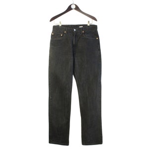 vintage LEVIS 505 Jeans authentic men&#39;s Black Denim Pants Size W 32 L 34 trousers retro classic work wear 90s old school heavy pants
