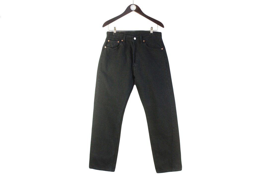Levi's 501 straight denim pants for men, size W32 cotton navy blue type Vintage Second Hand