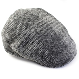 vintage HARRIS TWEED Newsboy wool Flat Cap Cabbie baker boy 504 Style Contour Fitted Beret retro hip hop UK gray hat authentic one size