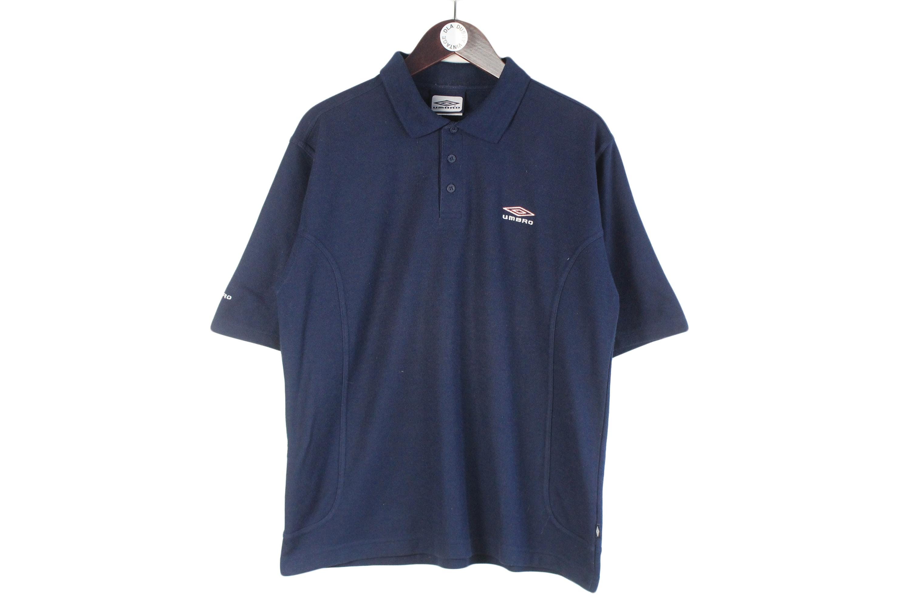 ヴィンテージ UMBRO ポロTシャツ ブルー アスレチックTシャツ レトロ 