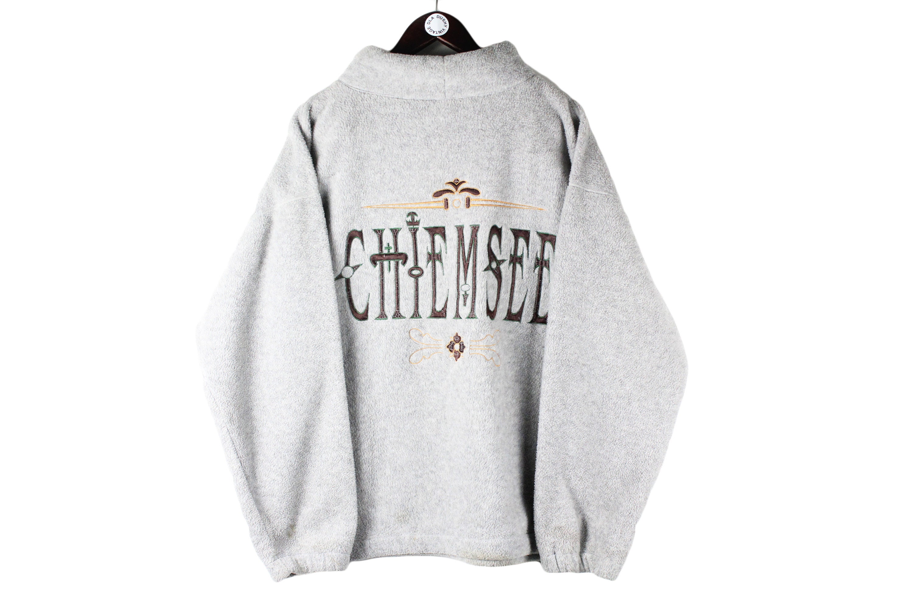 CHIEMSEE Turtleneck Logo Authentic Pullover Big FLEECE Warm Gray Men\'s Jumper Vintage Sweater Outdoor Size Streetwear Retro 90\'s L Etsy Winter -