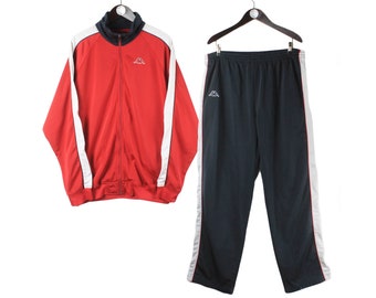 Tuta vintage KAPPA taglia XXL retro sport Italia abbigliamento rave anni 90 giacca e pantaloni tuta autentico uomo streetwear rosso blu abbigliamento sportivo Etsy Italia