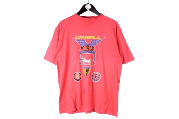 Vintage O'NEILL T-shirt Big Logo Authentic Pink Cotton Athletic